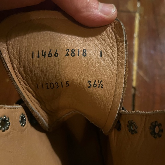 Ash Boots Womens Biker Studded RALPH Tan Distressed Leather Lace Up Grunge - Picture 7 of 7